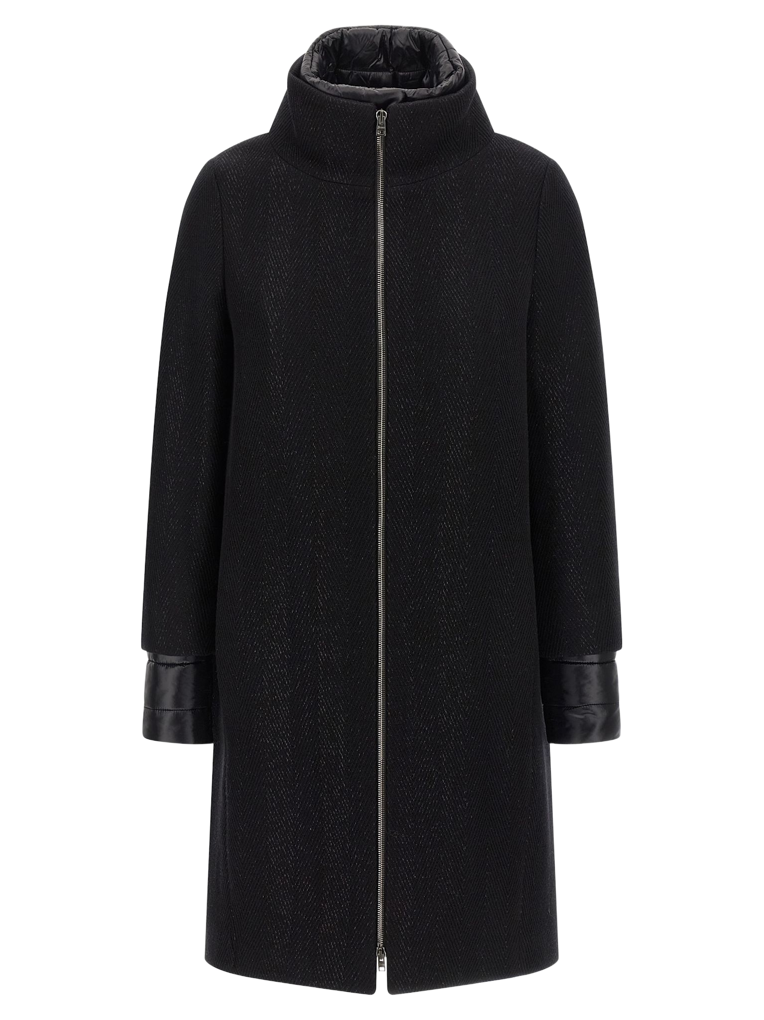 Lamé thread and wool coat Black Coats, Trench
