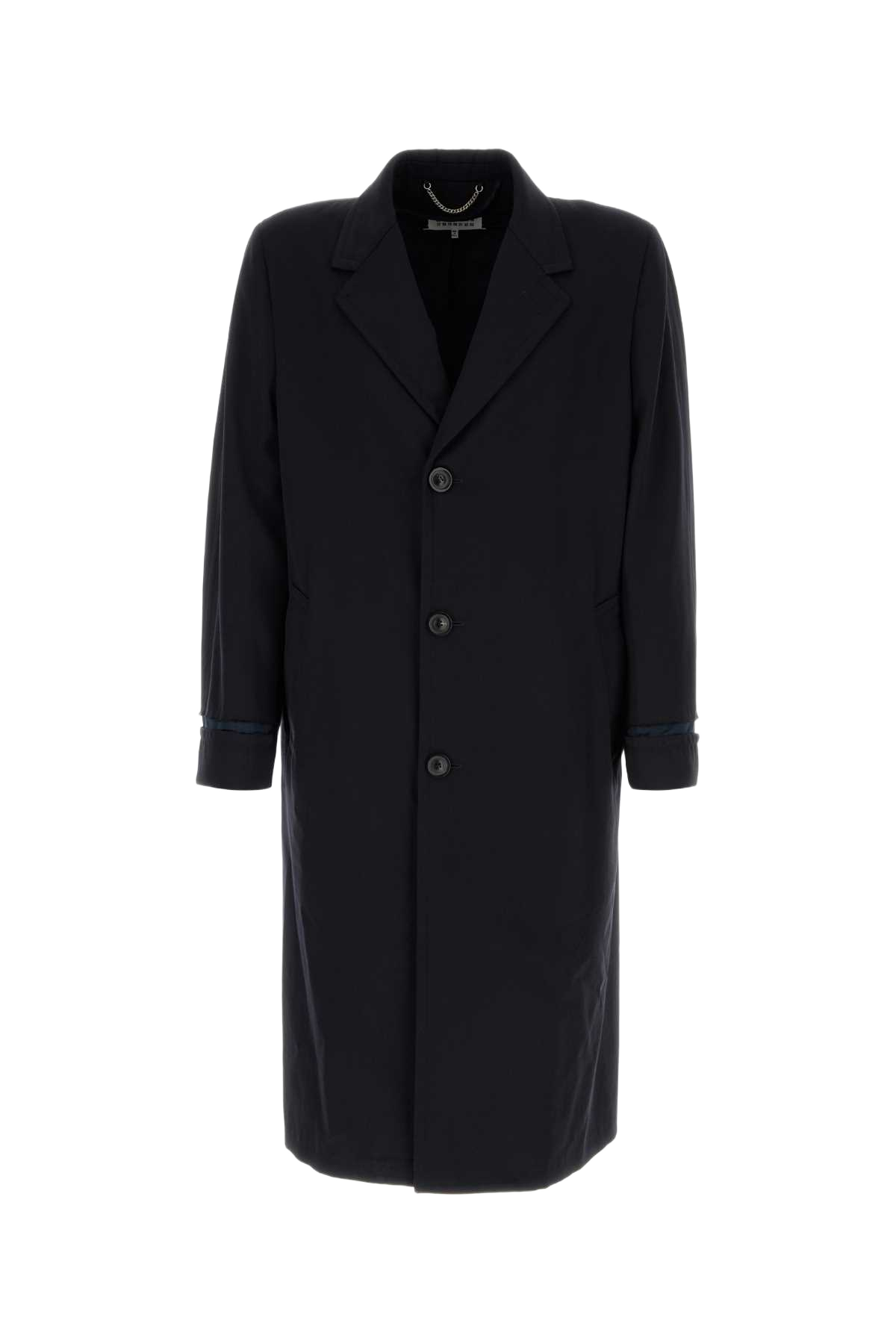 Midnight Blue Wool Coat Navy Exterior: Cappotti
