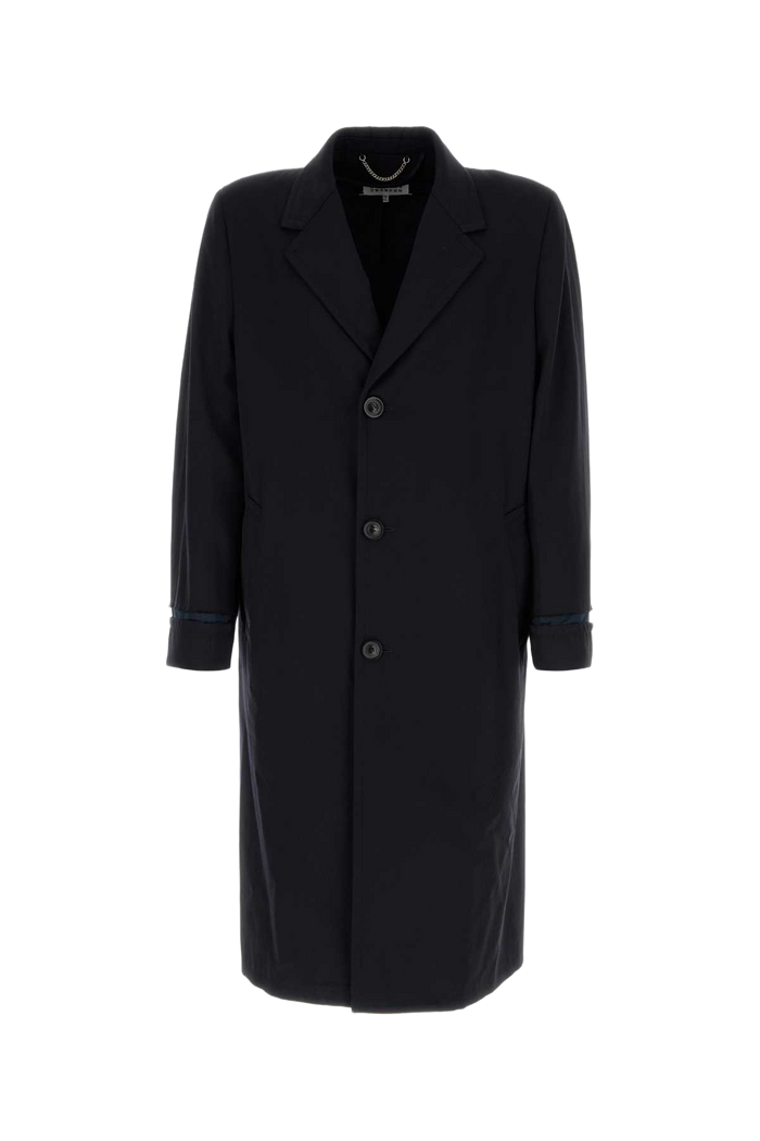 Midnight Blue Wool Coat Navy Exterior: Cappotti