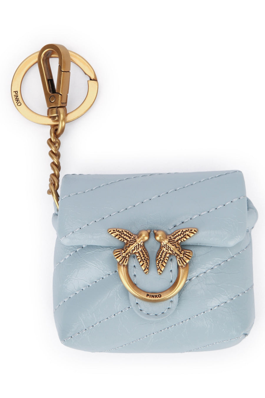 Pinko Love Microfiber leather coin purse in blue