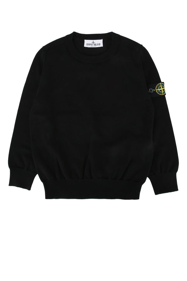 Stone Island Kids Neck 100% Cotton sweater in black