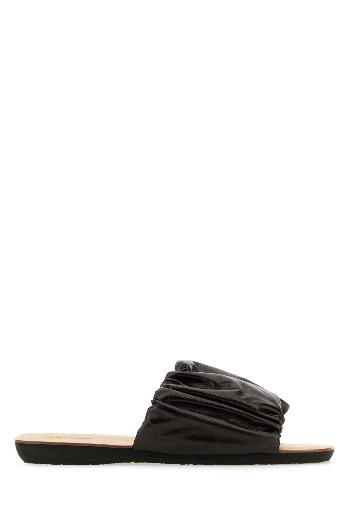 Dark Brown Leather Slippers 001