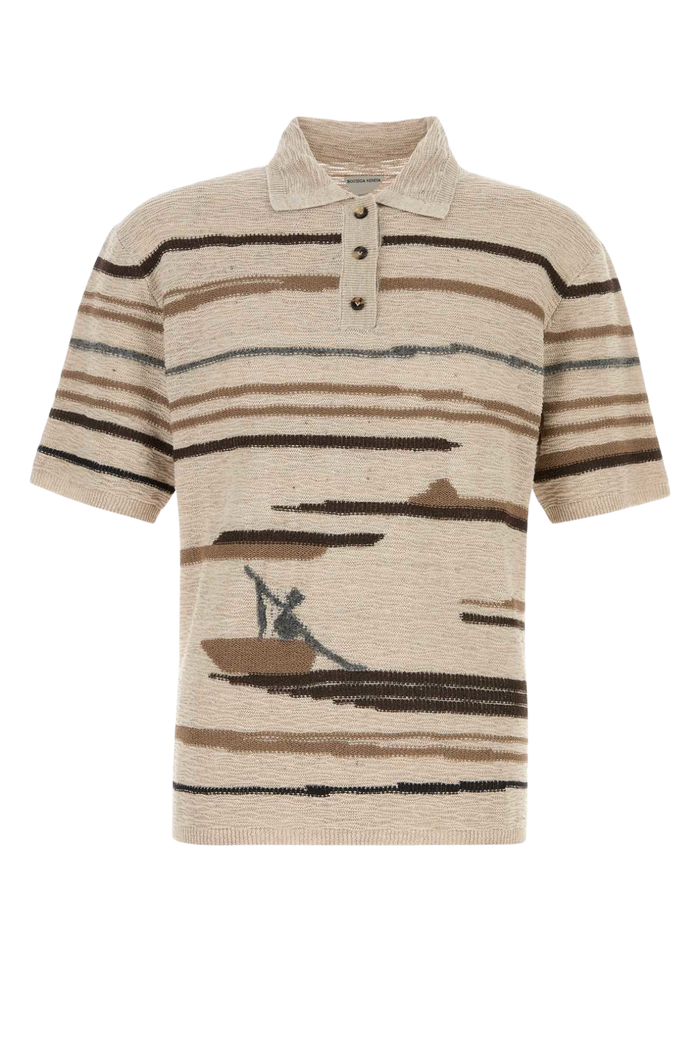 Embroidered Cotton Blend Polo Shirt Multi