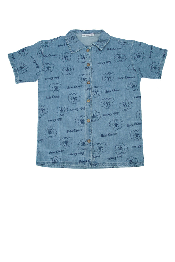 Bobo Choses Over 100% organic cotton shirt in blue