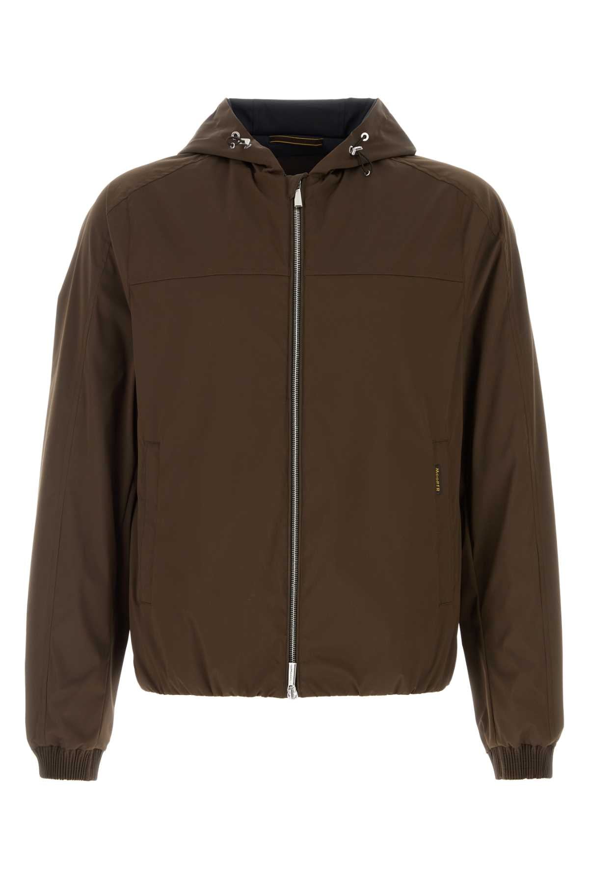 Chocolate Stretch Polyester Albori Jacket Moro Giubbini