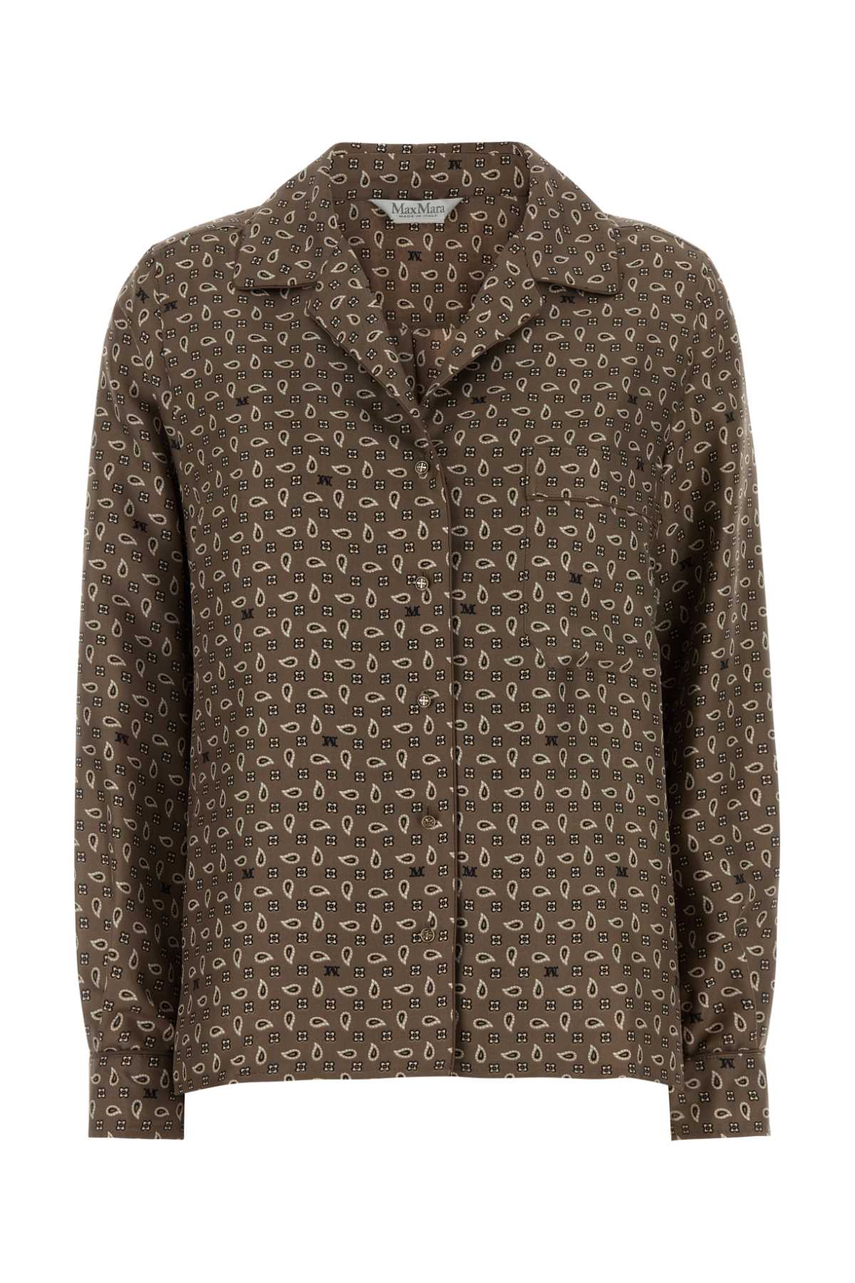 Printed Silk Disco Shirt Fango Exterior: Camicie