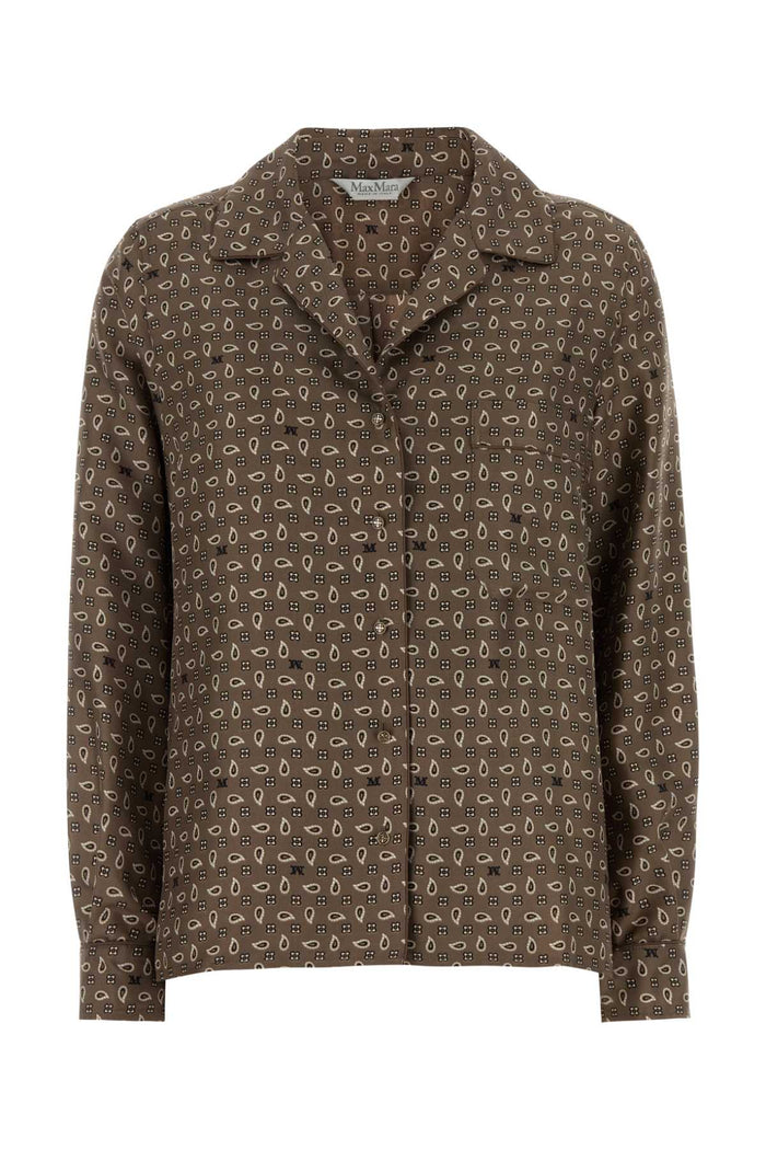 Printed Silk Disco Shirt Fango Exterior: Camicie