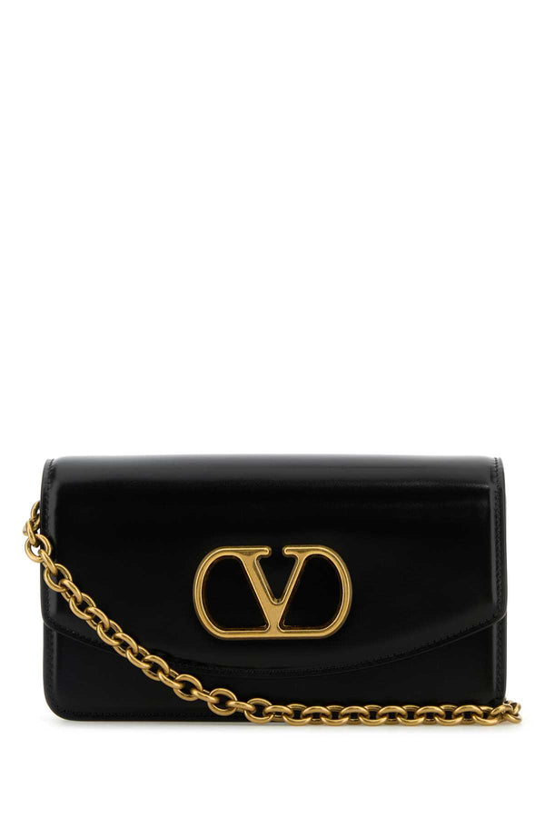 Valentino Garavani Calf Leather – Bos Taurus shoulder bag in black