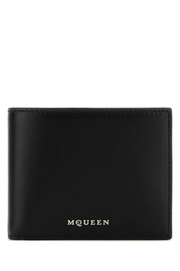 Alexander McQueen 100% Leather exterior wallet in black
