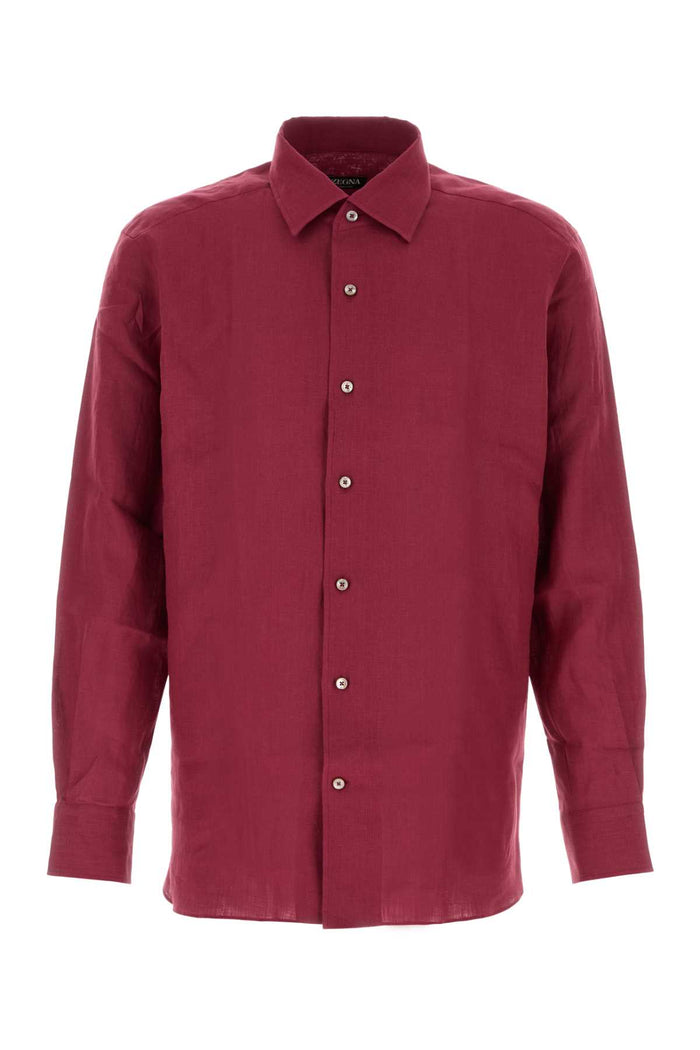 Tyrian Purple Linen Shirt R09g Exterior: Camicie