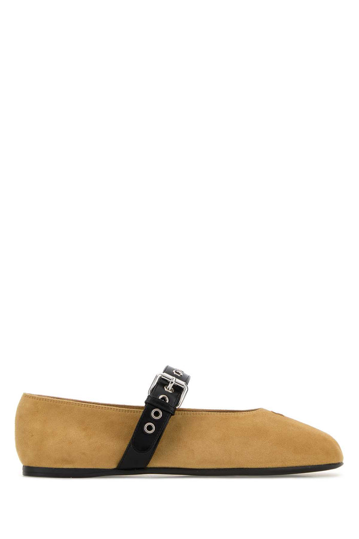 Beige Suede Ballerinas Miele Ballerine