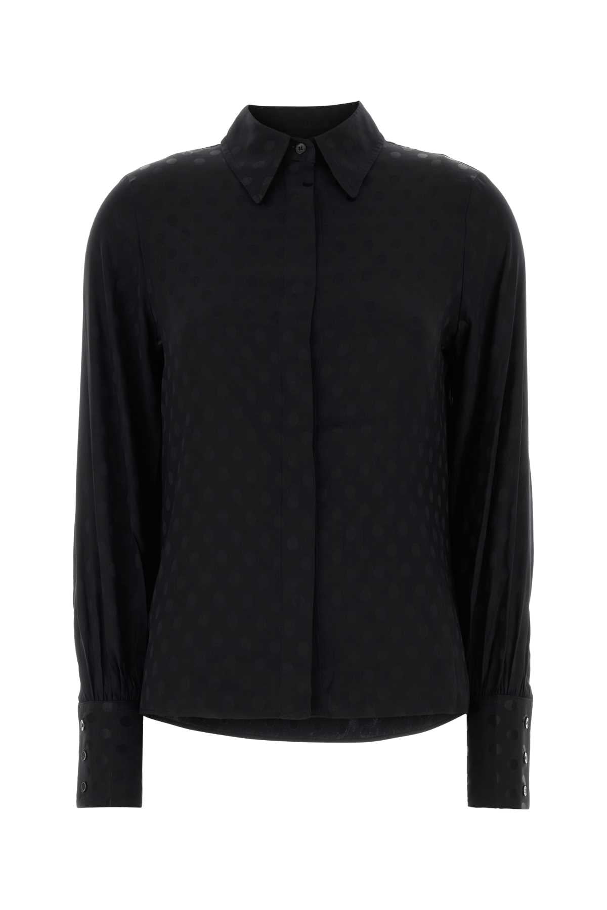 Black Stretch Silk Teysa Shirt Exterior: Elastane Camicie