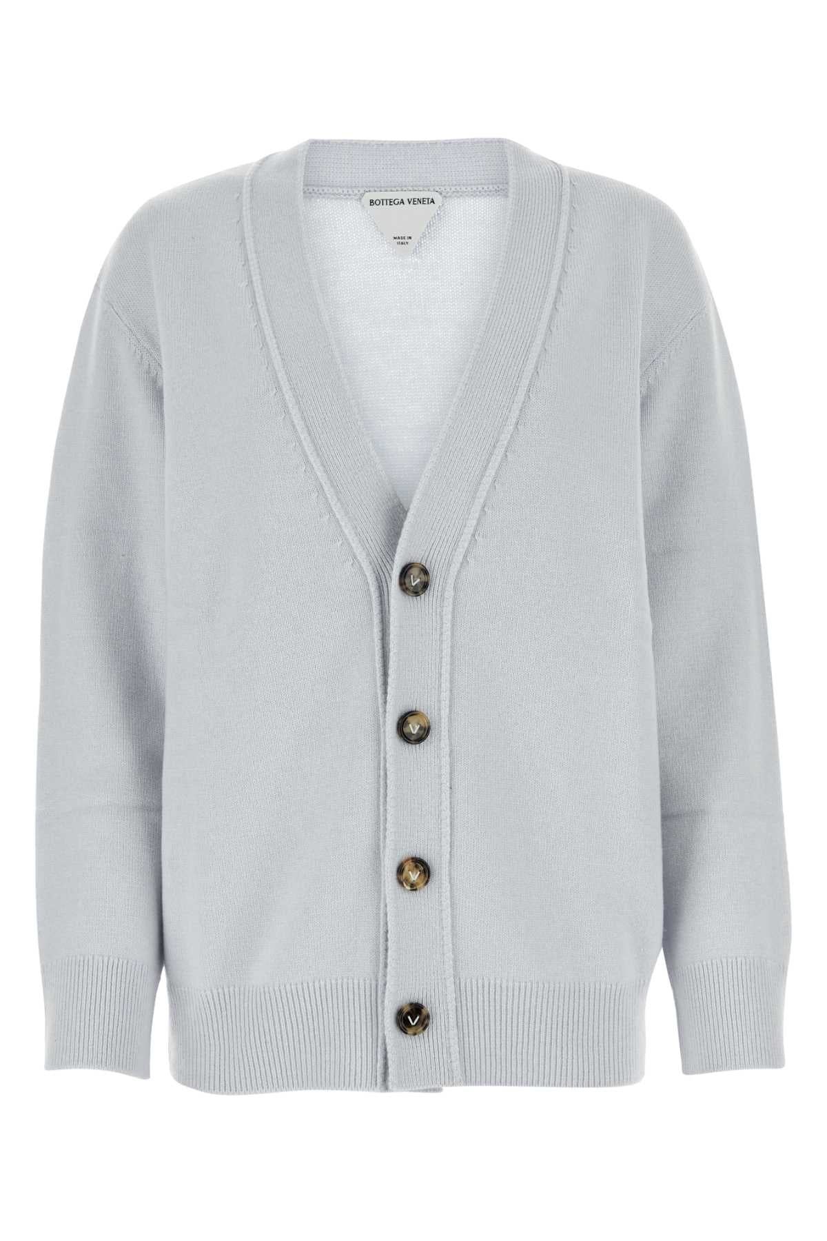 Powder Blue Stretch Cashmere Blend Cardigan Lightblue Maglieria