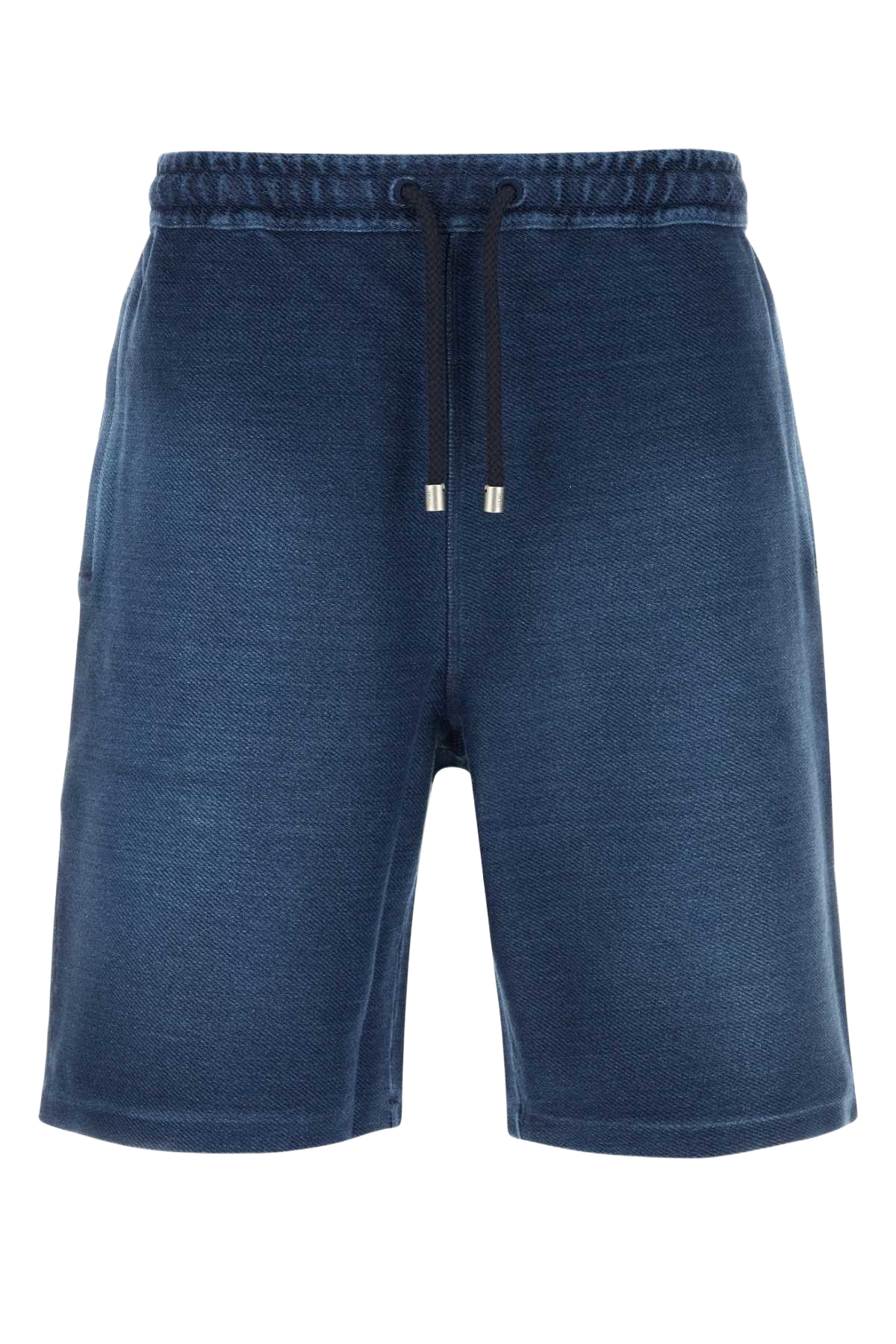 Denim Blue Stretch Cotton Bermuda Shorts Indigoblue Exterior: Elastane
