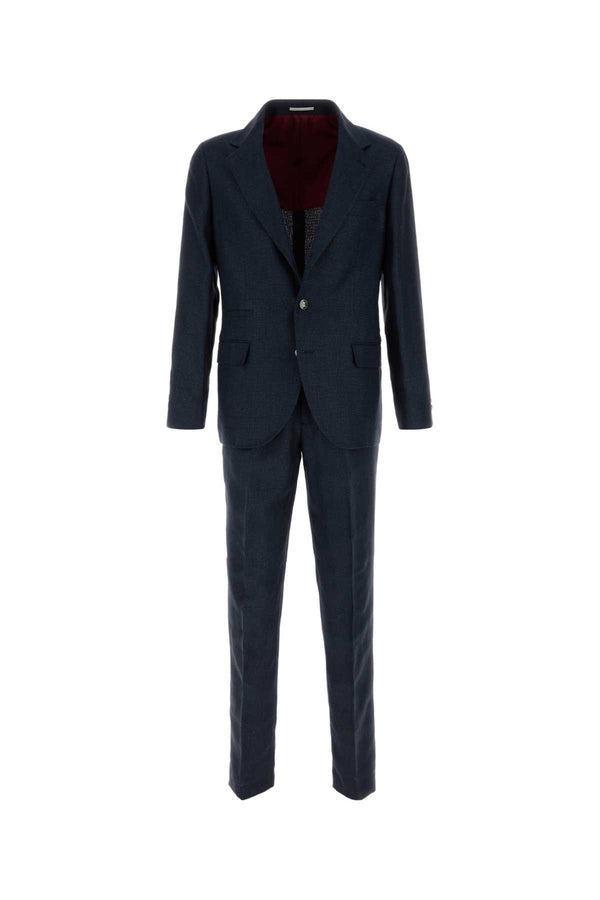 Brunello Cucinelli 49% Silk pant suit in navy