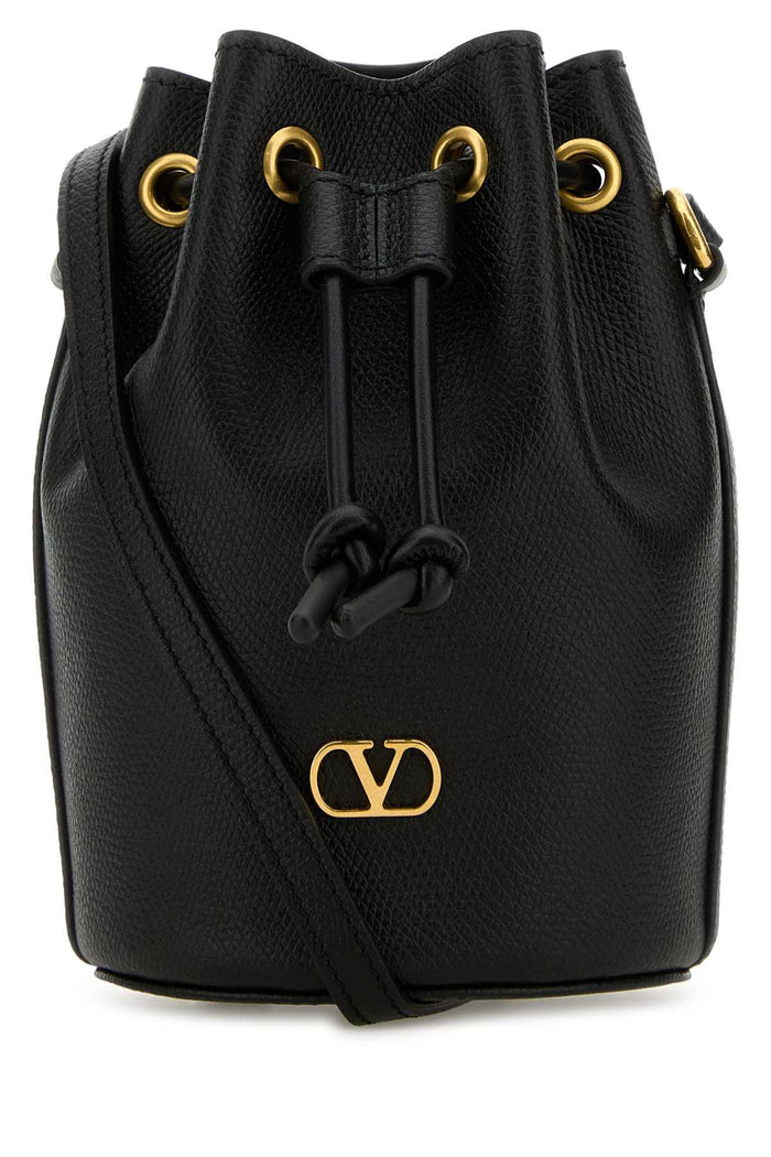 Black Leather Bucket Bag Nero Borse A Secchiello