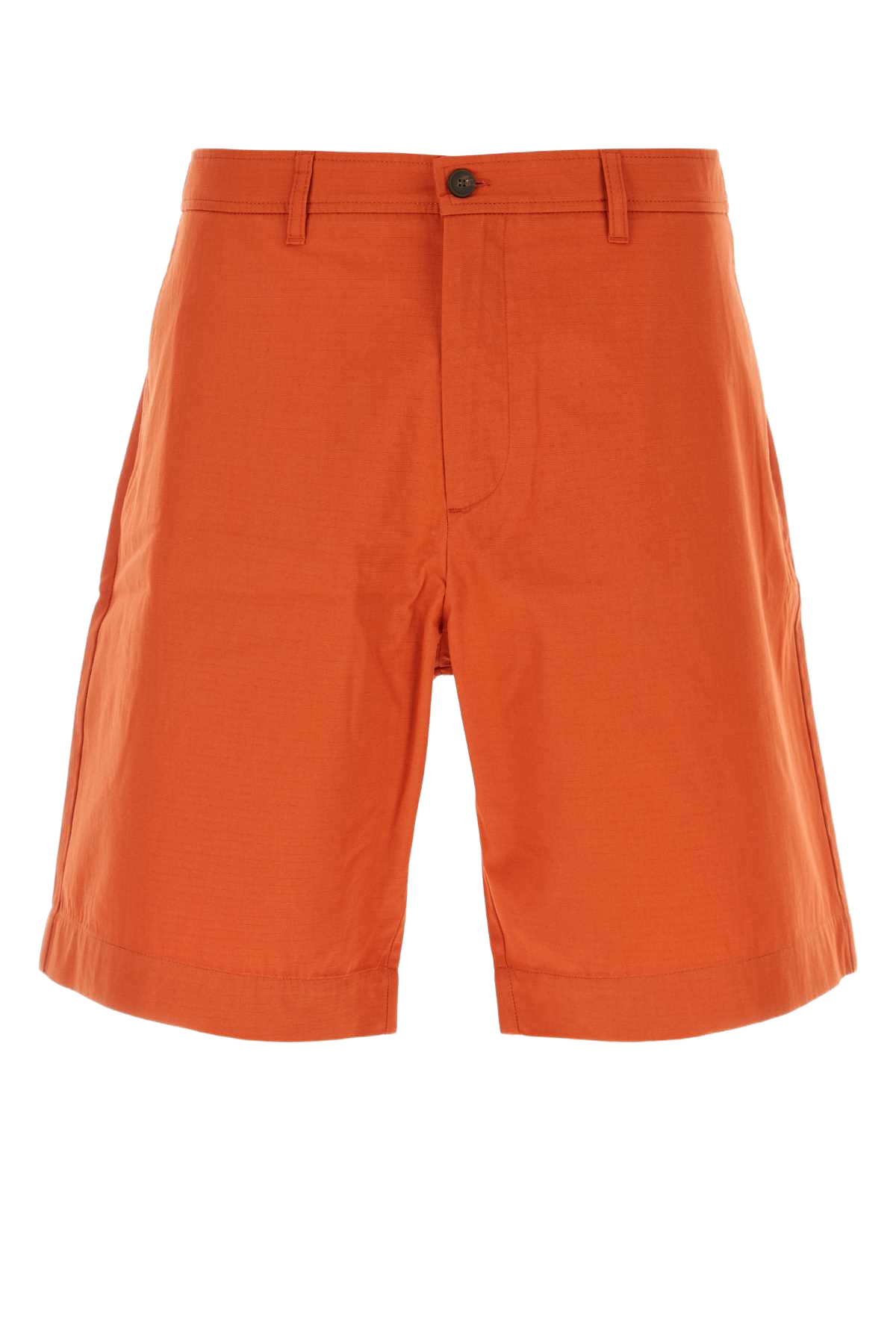 Dark Orange Cotton Bermuda Shorts Paprika Exterior