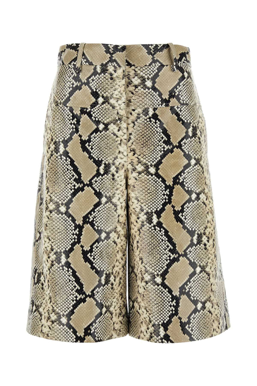Jil Sander Exterior: 100% Leather bermuda shorts in beige