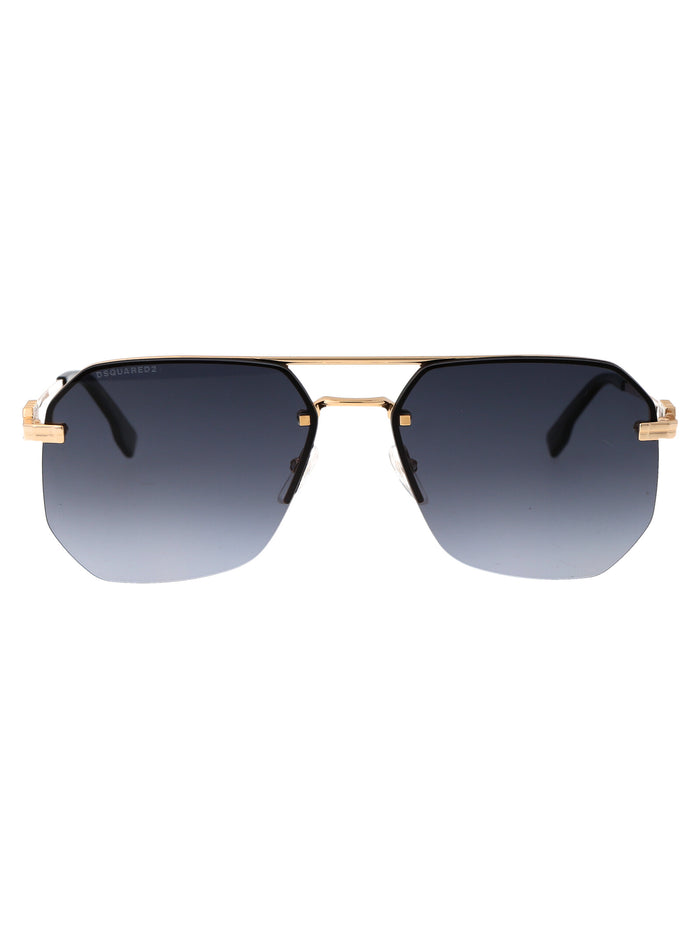 D2 0103-S Gold Black 2 Metal Sunglasses