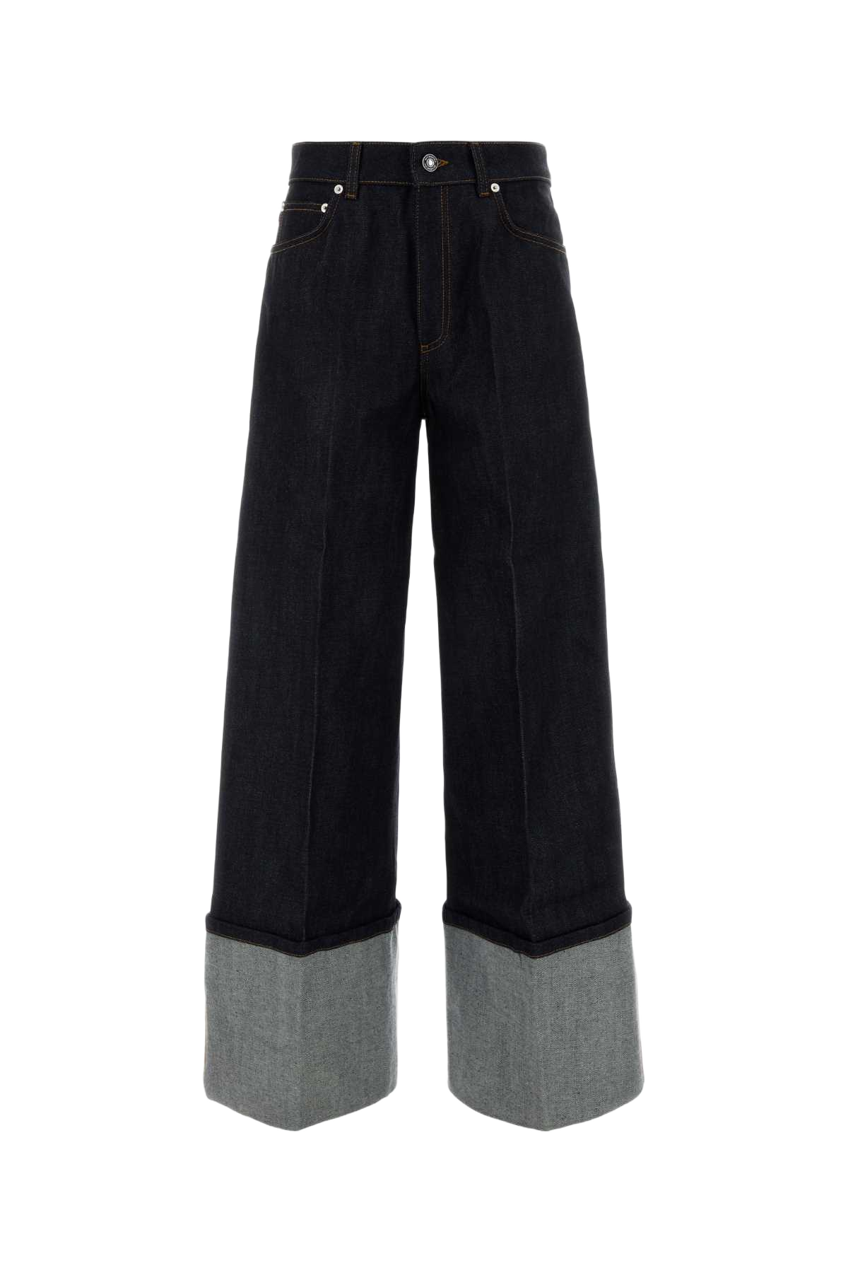 Denim Wide-Leg Jeans Darkblue Exterior: Cotton
