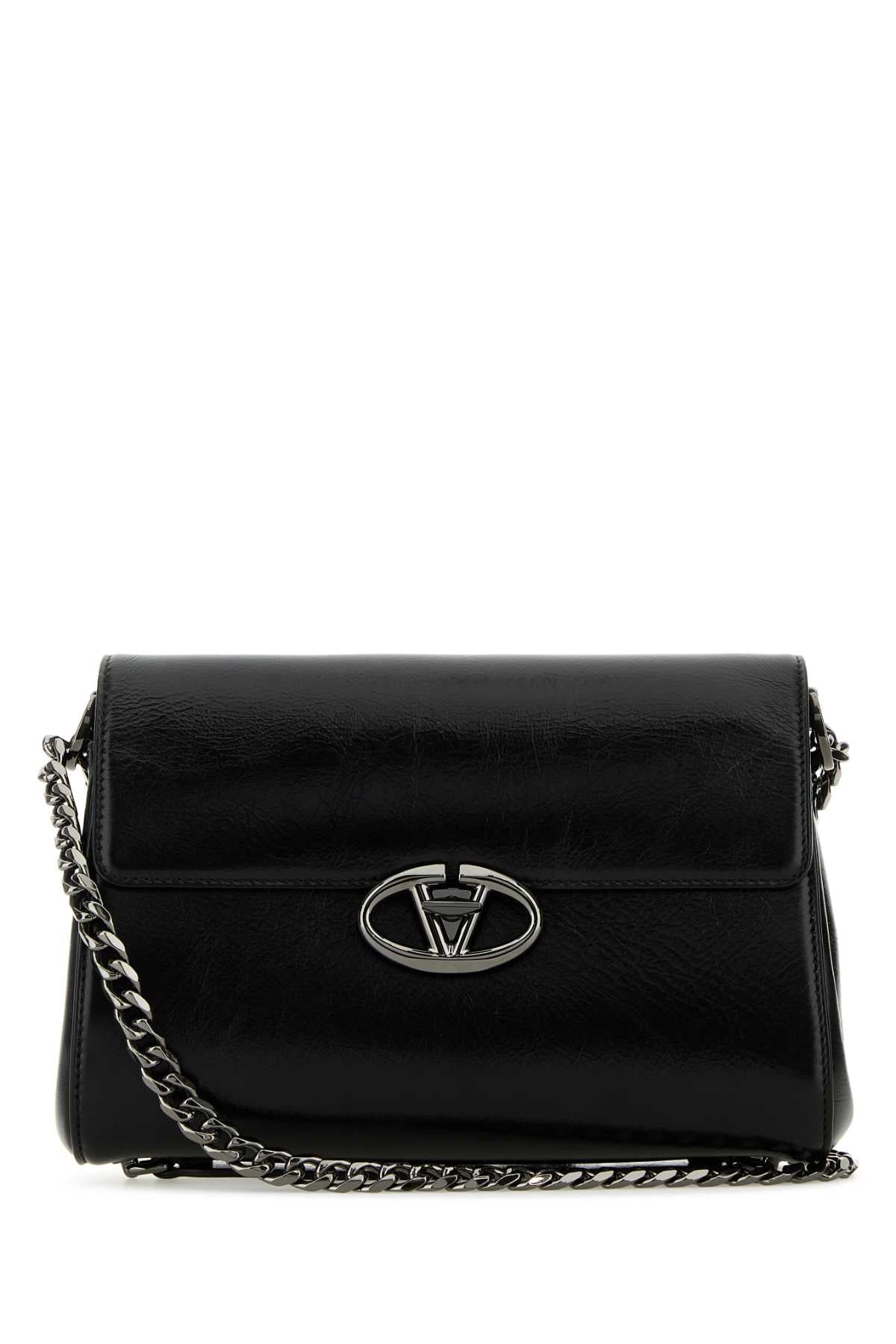 Black Leather Vlogo Shoulder Nero Borse A Tracolla