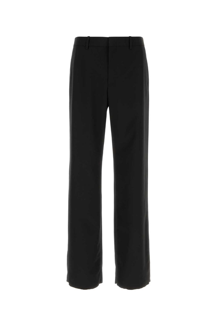 Black Twill Pant Wool Mix Pantaloni