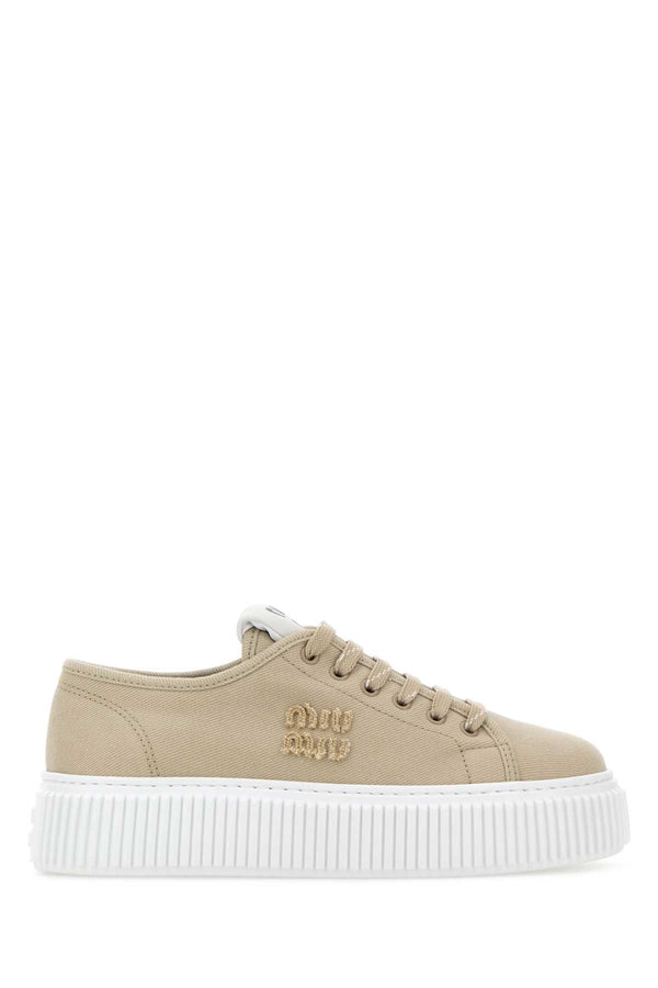 Miu Miu Exterior: 100% Fabric sneaker in beige