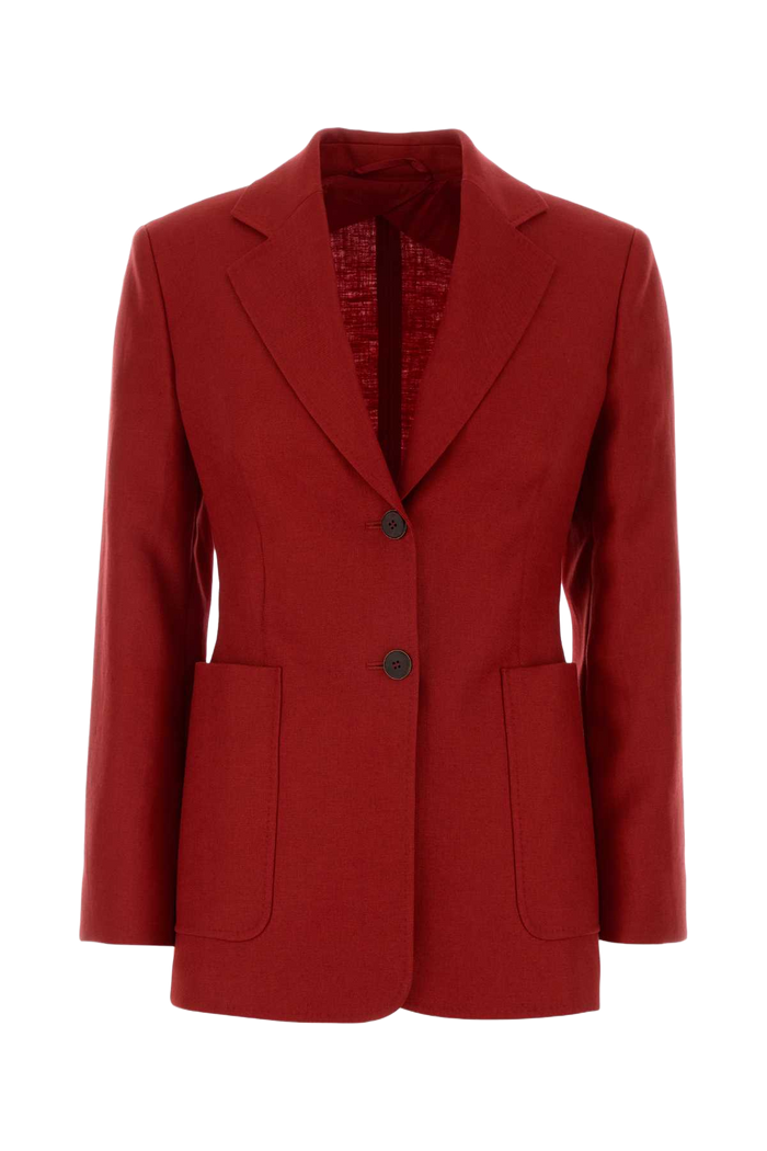 Red Linen Volonta Blazer Rosso Exterior: Giacche E Gilet