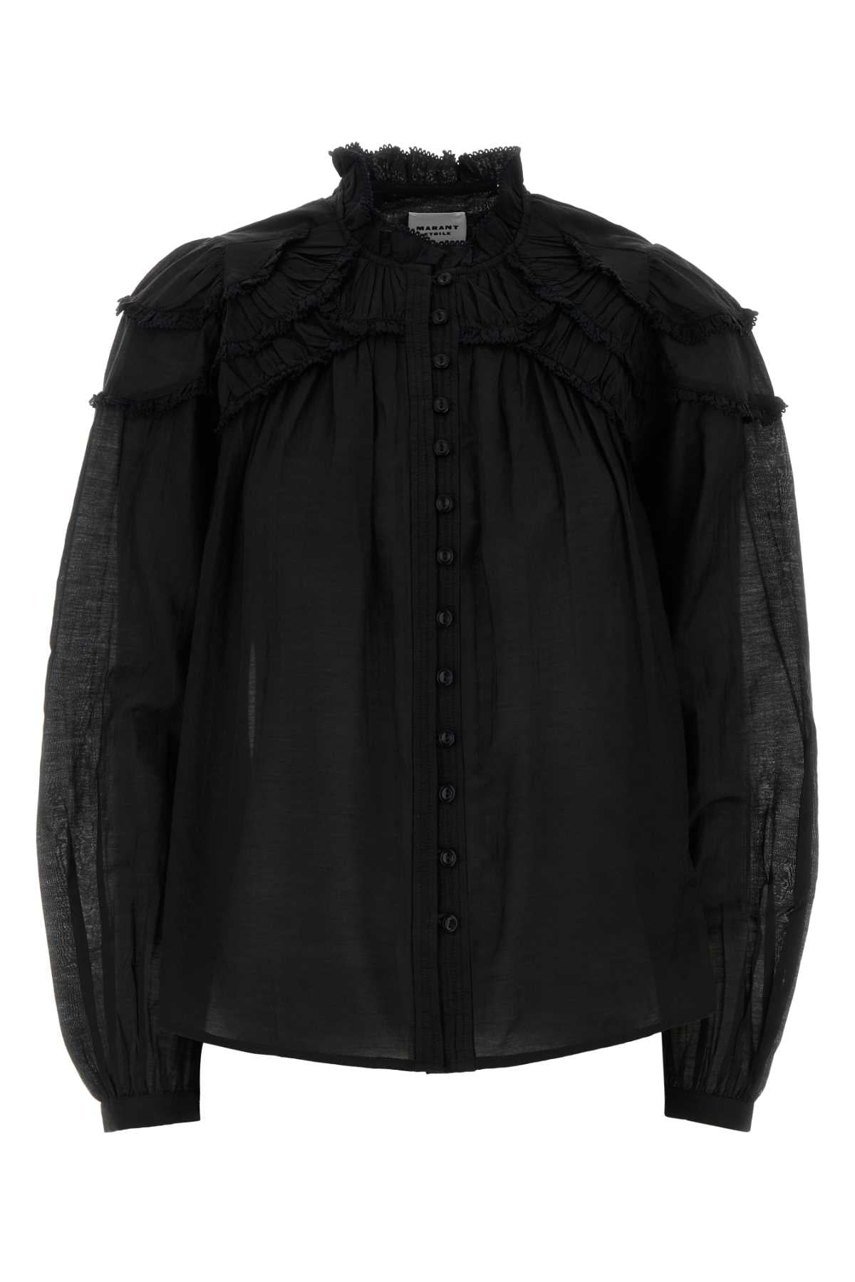 Black Cotton Blend Christa Shirt Camicie