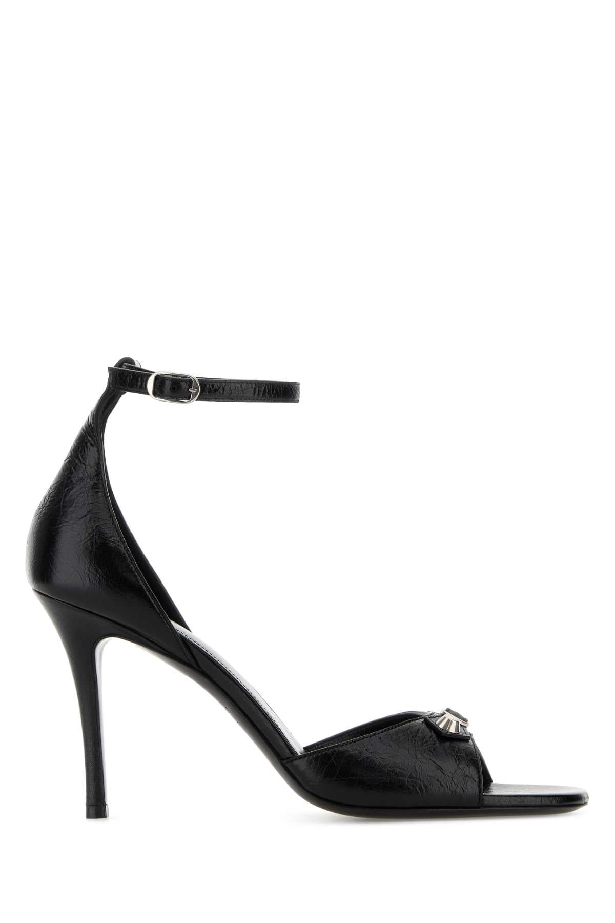 Black Leather City Up Sandals Black/silver T Domesticated Lamb Le Sandali