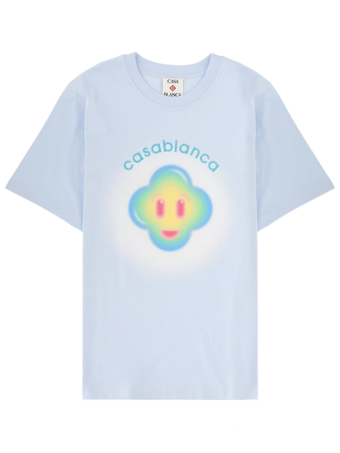 T-Shirt With Print Azure Organic Cotton T-shirts