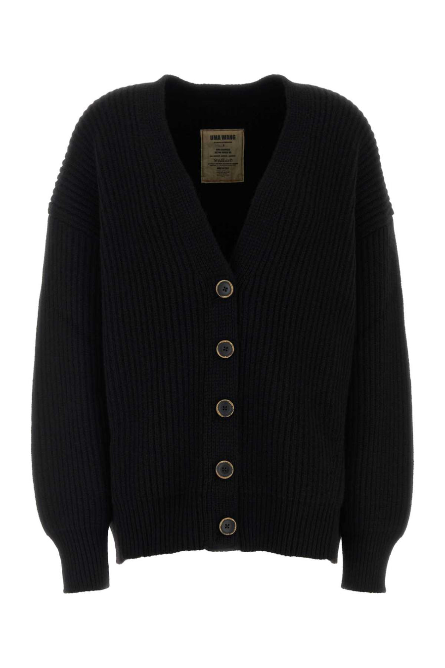 Uma Wang Cardigan 100% Cashmere cardigan in black