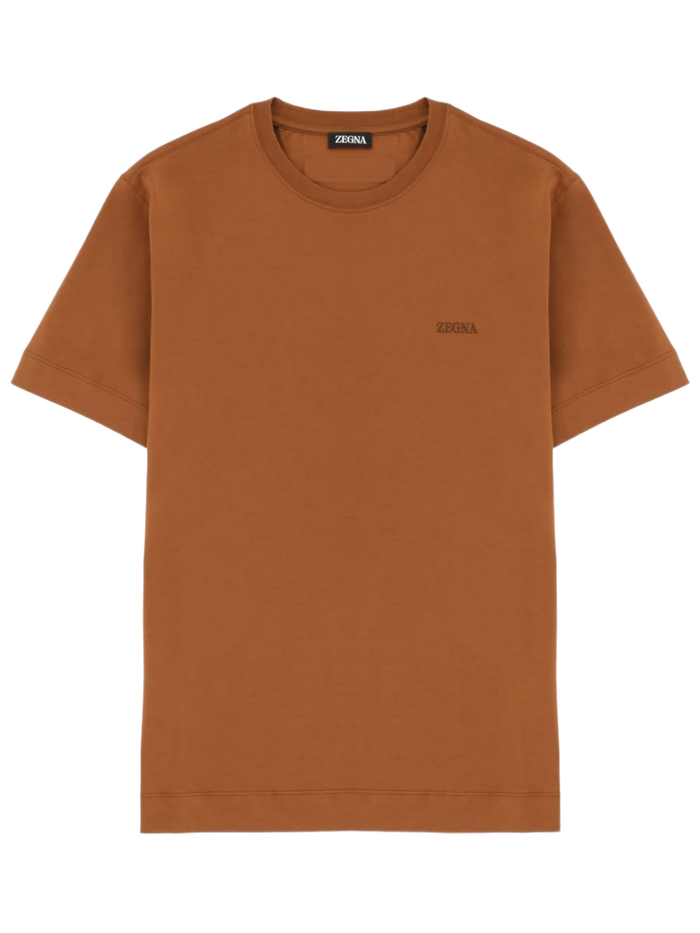 T-Shirt With Logo Brown Cotton T-shirts