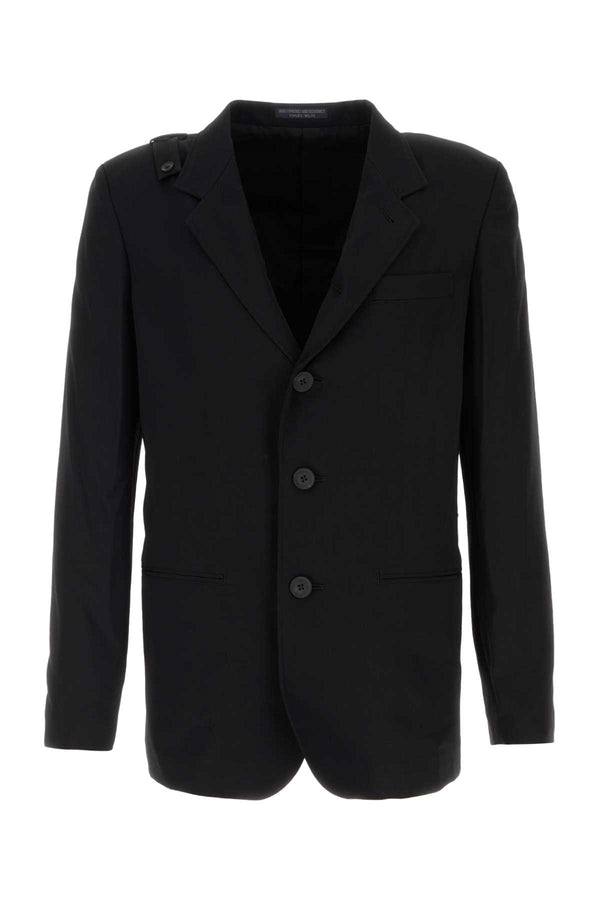 Yohji Yamamoto Exterior: 100% Wool blazer in black