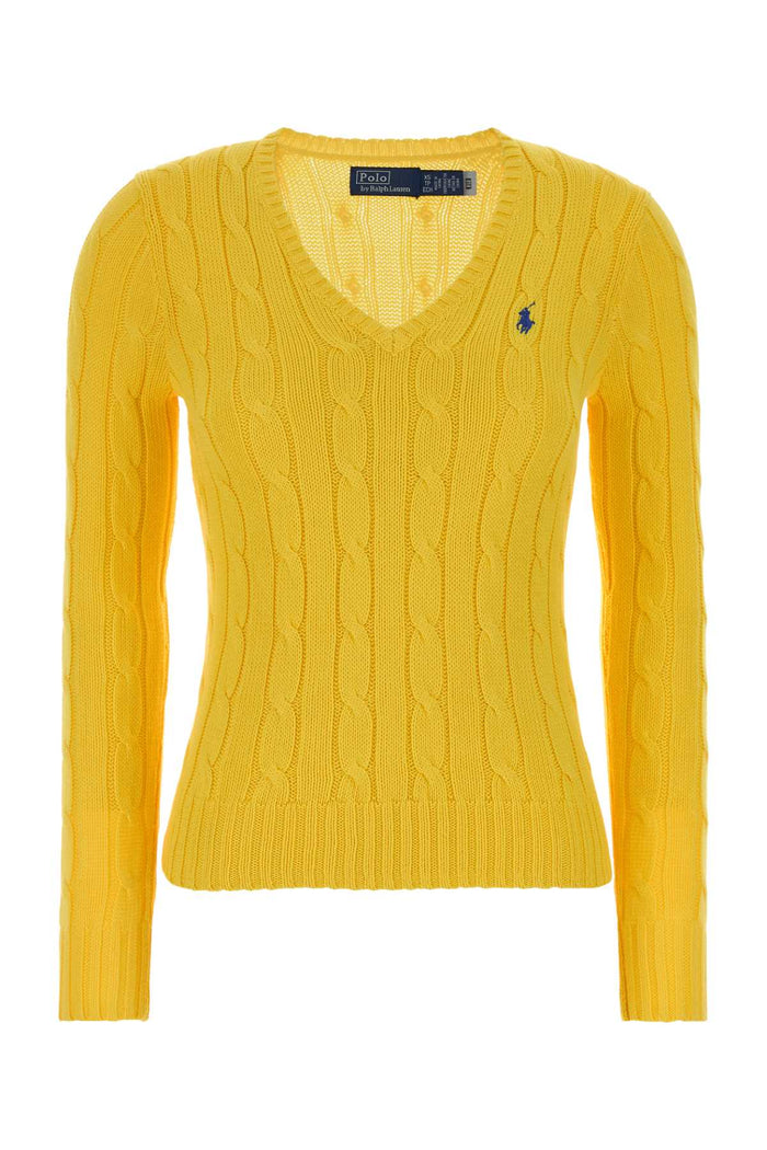 Yellow Cotton Sweater 009 Exterior: Maglieria