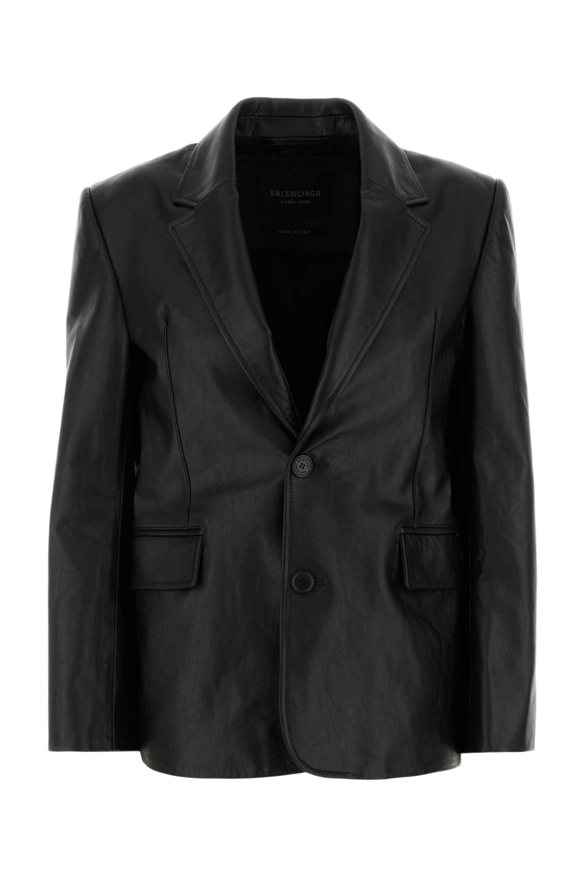 Black Leather Jacket L Cowhide Giacche E Gilet