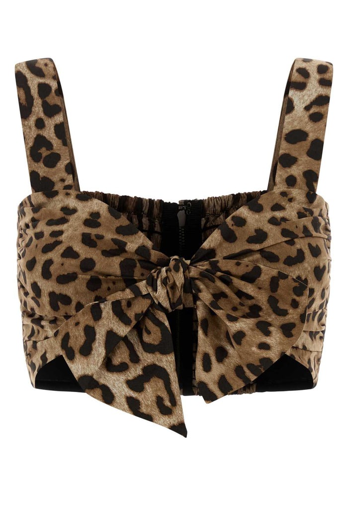 Printed Poplin Top Leonew Maglie