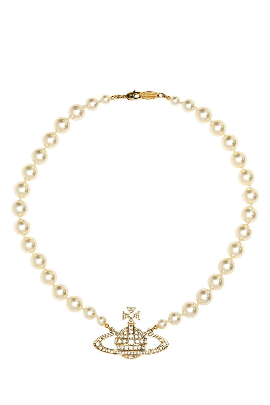 Vivienne Westwood Pearl Glass necklace in gold