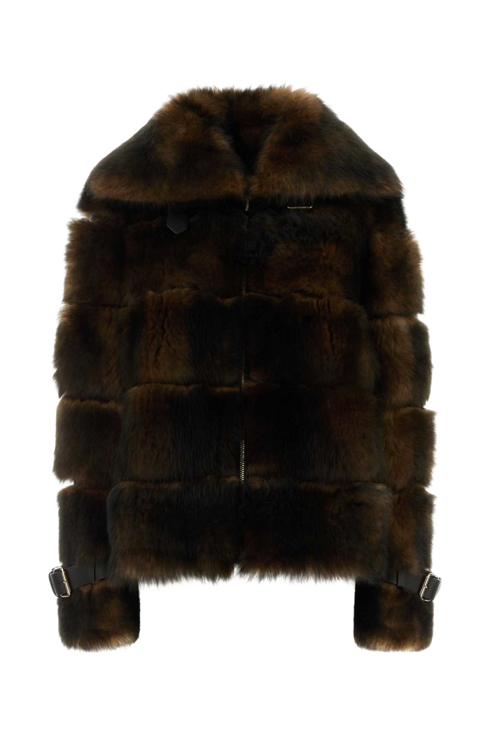 Brown Fur Black Exterior: Shearling Pellicce