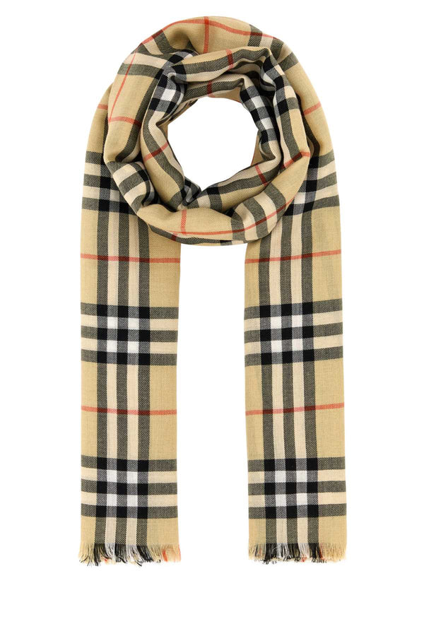 Burberry Check 70% Cashmere scarf in beige