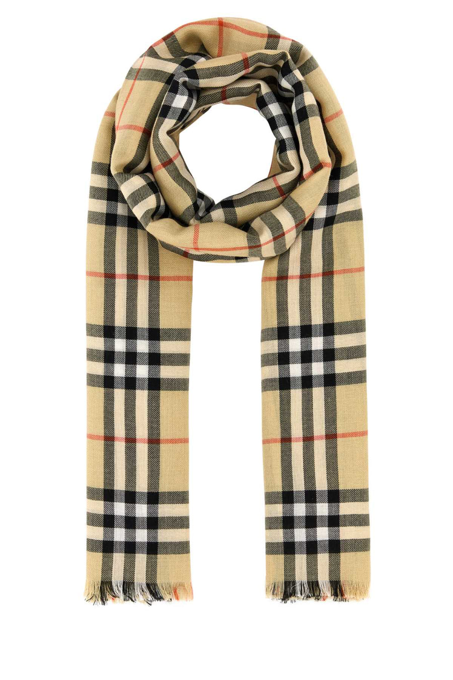 Burberry Check 70% Cashmere scarf in beige