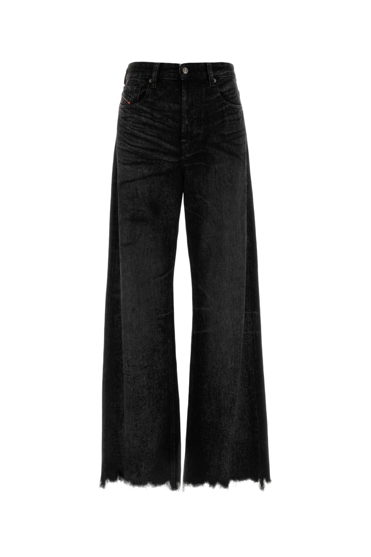 Black Denim Wide-Leg Jeans 02 Exterior: Cotton Hemp