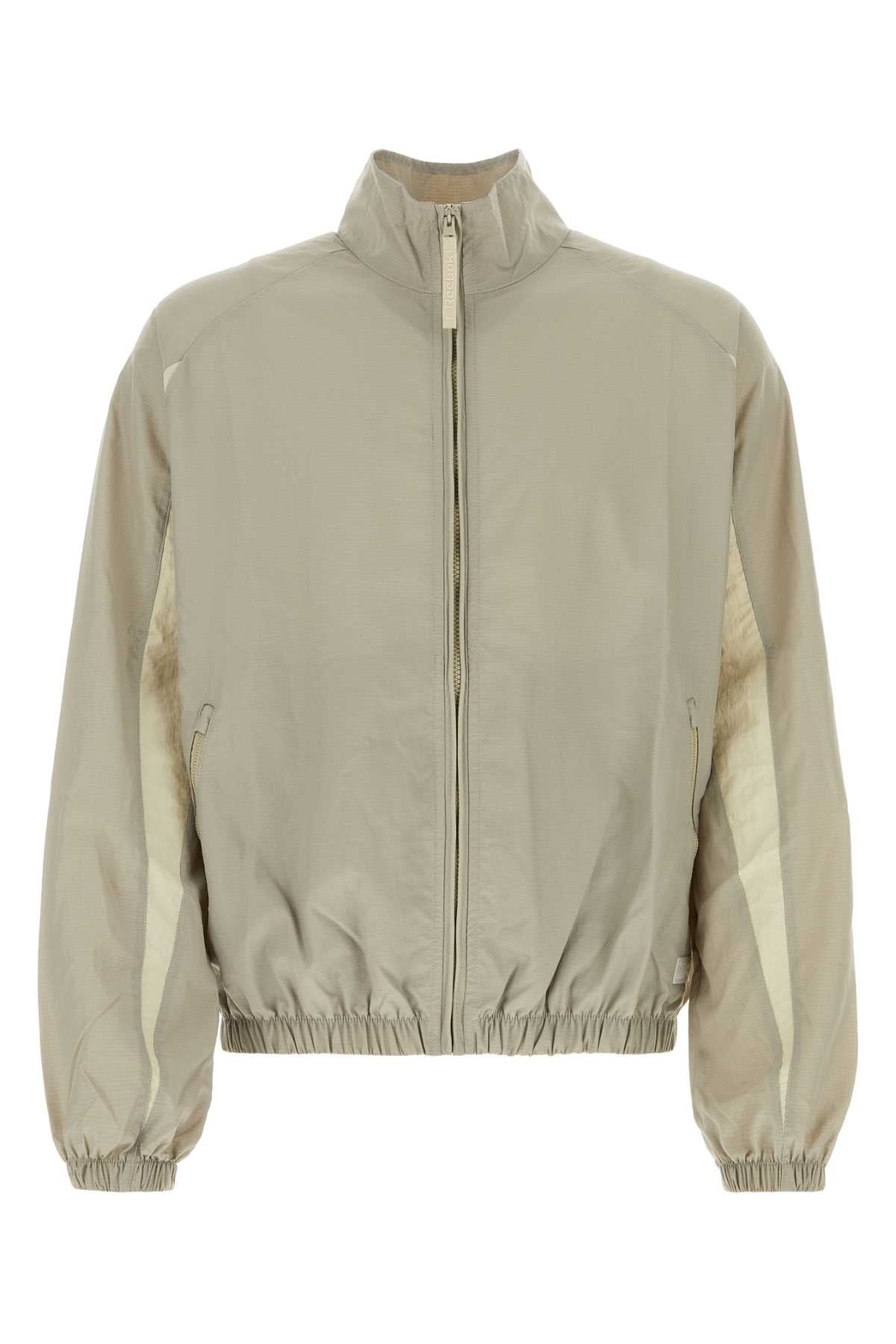 Dove Grey Nylon Windbreaker Beigeiv Exterior: Giubbini