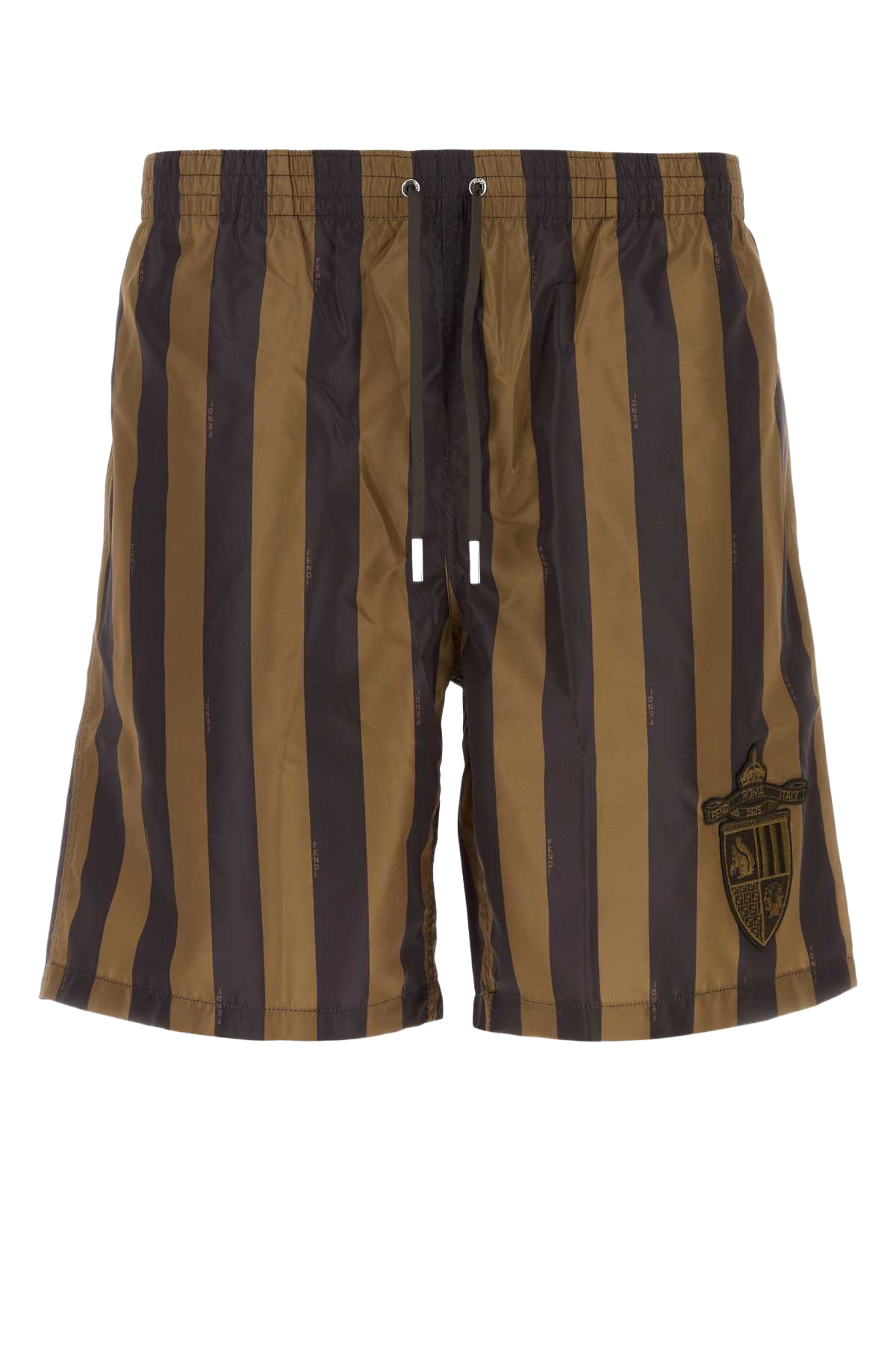 Printed Polyester Swimming Shorts Tabacco/moro Exterior: Costumi Da Bagno