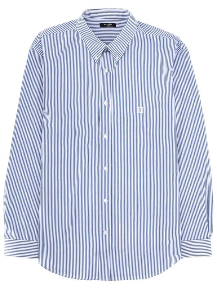 Shirt With Logo Azure Cotton Polyester