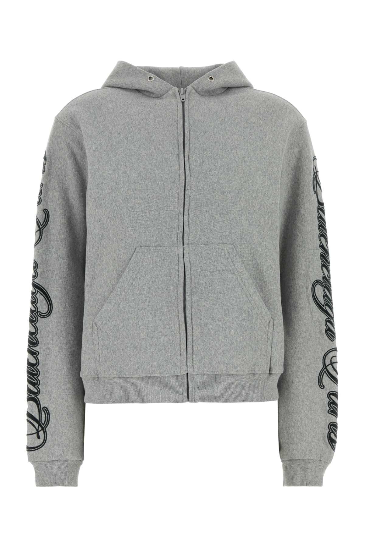 Grey Cotton Sweatshirt Light Htr Grey/black T Ri Polyester Felpe