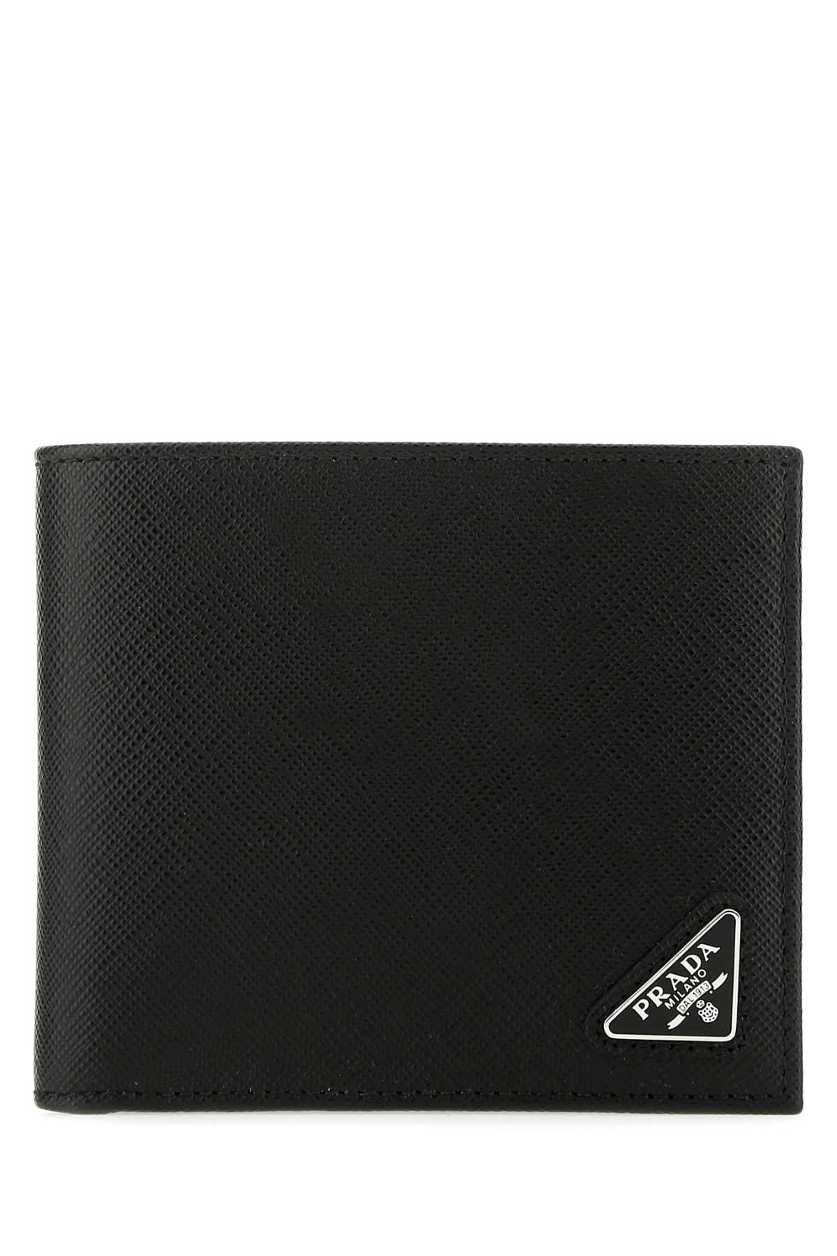Black Leather Wallet F0002 Vitello Portafogli
