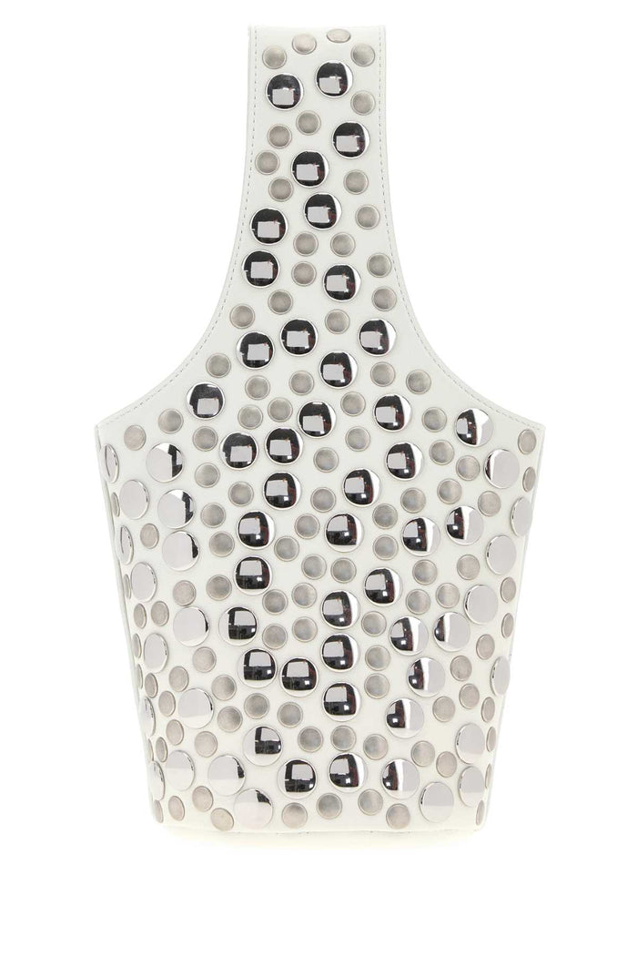 Embellished Leather Livia Handbag Opticwhite Borse A Mano
