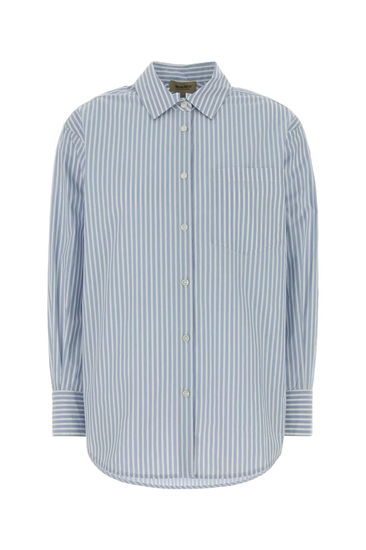 Embroidered Poplin Shirt Biancoblu Exterior: Cotton Camicie