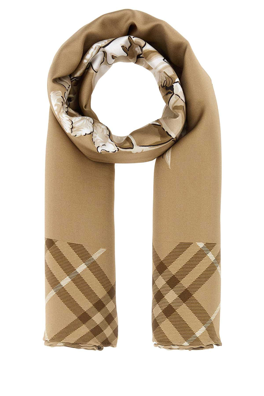 Burberry 100% Silk scarf in beige